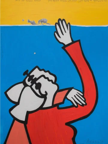 Frauen und Floh Öl Leinw , Bleistift 80×60 2021 Frauen und Floh Öl Leinw , Bleistift 80x60 2021