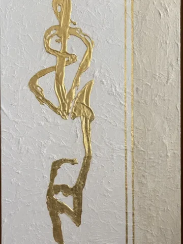 Miriam Streisand 5 Laudatio, 50x100cm, Blattgold und Sand auf Leinwand, 2018 Laudatio, 50x100cm, Blattgold und Sand auf Leinwand, 2018
